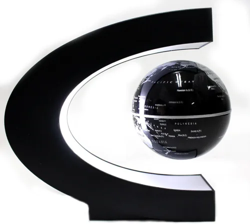 Vista 2 de PowerTRC Luz flotante del mapa del mundo del globo de la levitación magnética de la forma de C LED