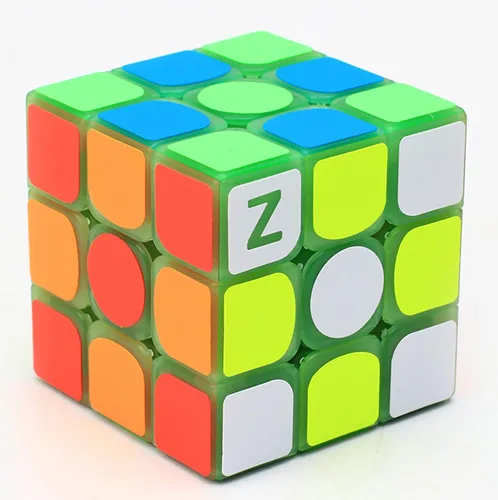 Vista 2 de AMAZA - Cubo de velocidad fluorescente 3 x 3, verde luminoso, plástico, rompecabezas, 1 juego, 1 unidad, 1 unidad, adulto