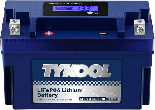 Vista 22 de TYKOOL YTZ5S - Batería de litio para motocicleta, 12,8 V, 3 Ah, 180 CCA LiFePO4, batería para deportes de motor para ATV, UTV, motos de nieve, moto