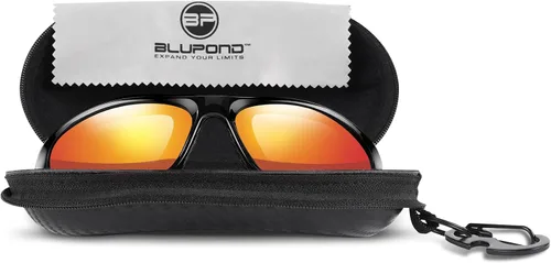 Vista 3 de BLUPOND Estuche de gafas de sol semi duro EVA Shell con gancho colgante de metal clip cinturón almacenamiento gafas de sol