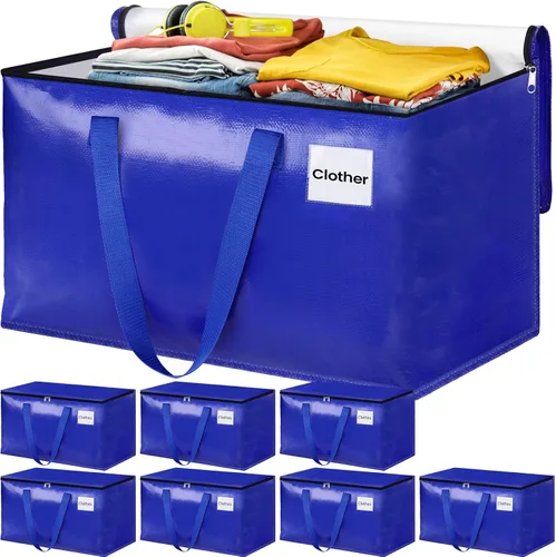 Vista 17 de Bolsas de mudanza extra grandes, bolsas de almacenamiento con asas de estudio y cremalleras resistentes, suministros de mudanza para mudanza