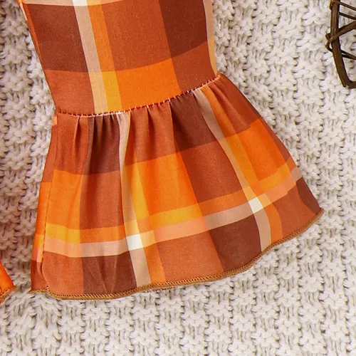 Vista 6 de Xiaodriceee Conjunto de mameluco de manga larga para bebé recién nacida, conjunto de pantalones de campana de pavo para otoño e invierno