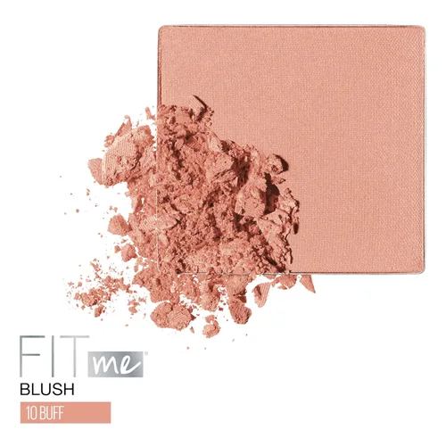 Vista 2 de Maybelline Fit Me Blush, Ligero, Suave, Mezclable, Maquillaje de Color de Larga Duración que Realza el Rostro Todo el Día, Buff, 1 Unidad