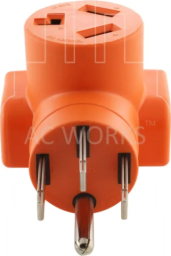 Vista 3 de AC WORKS™ [AD14501030] Enchufe de 4 clavijas 14-50P de 50 amperios a salida de secadora de 3 clavijas 10-30R