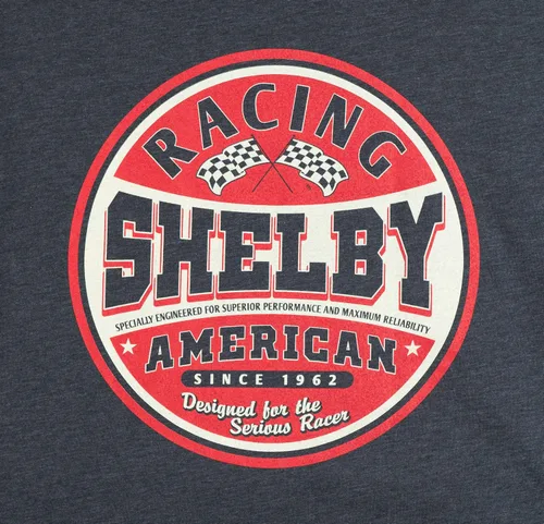 Vista 3 de Shelby American Vintage Serious Racer Logo Tee T-Shirt Complemento perfecto para el equipo tradicional Gris jaspeado