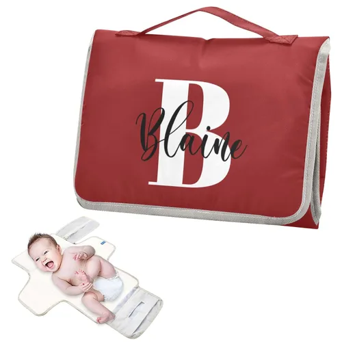 Vista 19 de Cambiador de pañales de bebé beige para niños pequeños, tapete portátil para cambiar pañales con bolsillo de almacenamiento para viajes, aparador