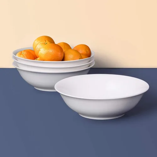 Vista 7 de LIFVER Juego de 4 cuencos de cerámica blanca de 48 onzas, cuencos grandes y profundos para sopa, ensalada, pasta, fideos, cereales, lavavajillas