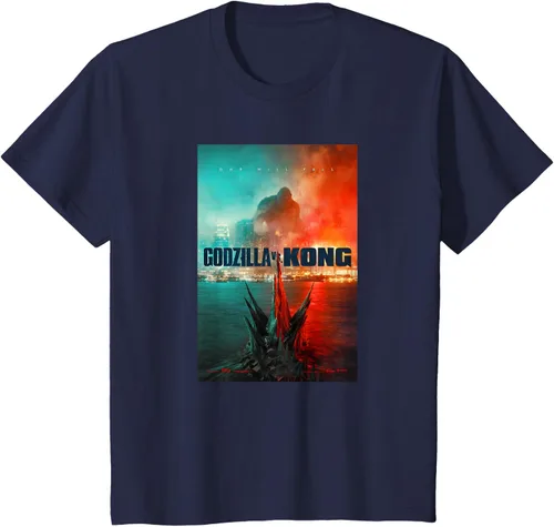 Vista 49 de Godzilla vs Kong - Camiseta oficial con póster, Negro