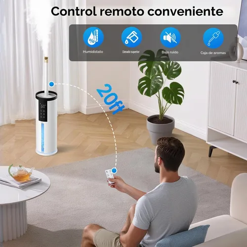 Vista 6 de Home Humidifier for Large Room, 2.11Gal Cool Mist Top Fill,120H Snow White