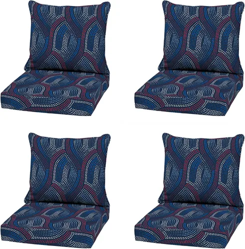 Vista 13 de Arden - Juego de cojines de asiento profundo para exteriores, 22x24, Alana Tile