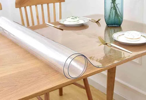 Vista 3 de DARKAL Protector de escritorio transparente, protector de mesa transparente, almohadilla de escritorio rectangular de vinilo, cubierta de mesa