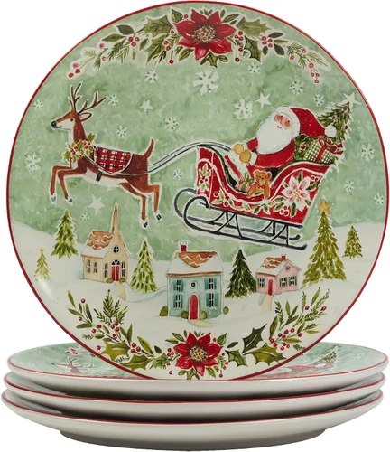 Vista 2 de Certified International Joy of Christmas - Juego de vajilla de 16 piezas, servicio para 4