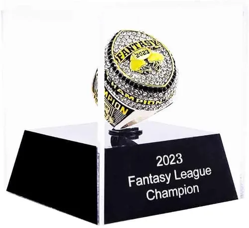 Vista 6 de Fantasy Football Trophy - Trofeo réplica de acero inoxidable de 4 pulgadas hecho para campeones de fútbol de fantasía