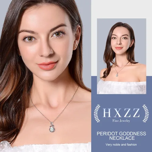 Vista 4 de HXZZ Joyería fina con piedra natal para mujer, piedras preciosas naturales, topacio amatista, ópalo, granate, peridoto y citrino, plata de ley