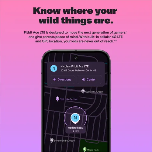 Vista 17 de Fitbit Google Ace LTE - Reloj inteligente para niños con llamadas, mensajes, GPS y juegos basados en actividades, se requiere plan de datos Ace Pass