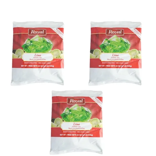 Vista 10 de Royal Gelatin Mix Combo Pack, agente espesante, mezcla de postre (1 cada uno, naranja/lima/fresa)