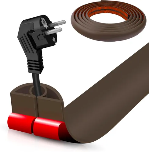 Vista 96 de Cubierta autoadhesiva para cables de suelo, gestión de cables de 3.3 pies, protector de tira de extensión para cables, evita tropiezos de cables