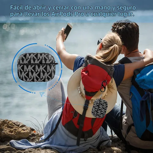 Vista 5 de Funda protectora para AirPods Pro 2019, carcasa rígida a prueba de golpes con llavero compatible con funda de carga AirPods Pro Negro