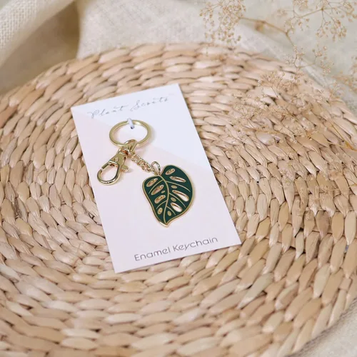 Vista 7 de Monstera - Llavero de plantas Regalos para amantes de las plantas para mamá de plantas, regalos de jardinería para mujeres, llaveros únicos