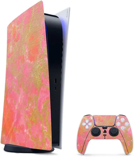 Vista 7 de MightySkins - Skin para juegos para PS5 / Playstation 5 Bundle – Mármol ámbar Envoltura protectora de vid Fácil de aplicar y cambiar