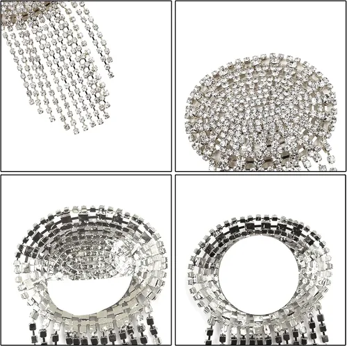 Vista 7 de MINGSEECESS Sujetador reutilizable de silicona de metal dorado para mujer, diseño de pétalos de pecho, autoadhesivos con borla