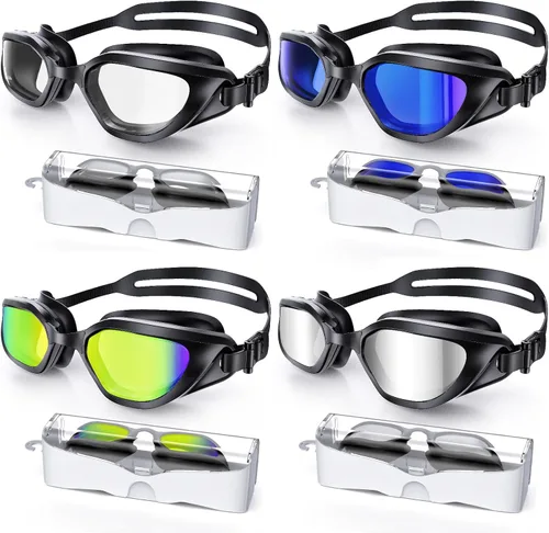 Vista 11 de Swim Goggles, Unisex Adult Swimming Goggles Upgraded Anti Fog Anti UV No Leakage Wide View for Men Women Youth