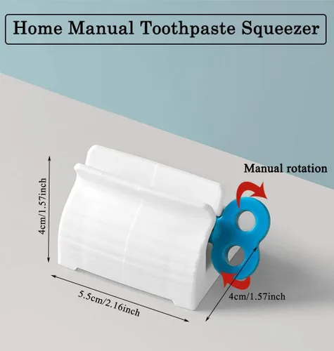 Vista 2 de AKOAK 3 tubos manuales de pasta de dientes para apretar, reutilizables, multifuncionales, dispensador de pasta de dientes, accesorios de baño