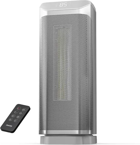 Vista 9 de Calentadores de espacio AEOCKY recién actualizados para uso en interiores, calentador eléctrico de metal de 1500 W con termostato AI, calentador