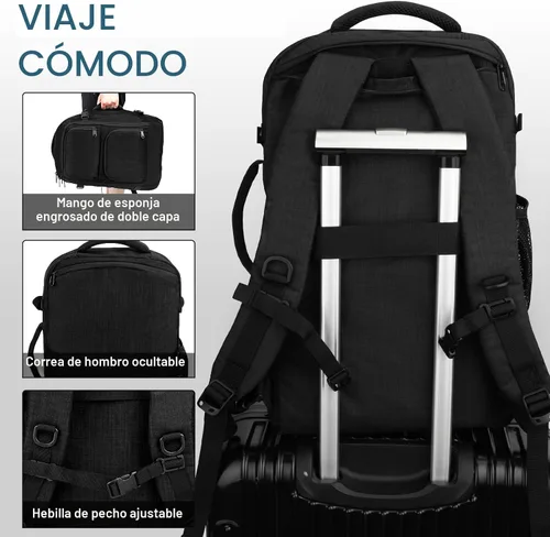 Vista 3 de Dinictis Mochila de viaje para laptop de 40 L para hombres y mujeres, compatible con cuaderno de 17 pulgadas, mochila de maleta aprobada para vuelo