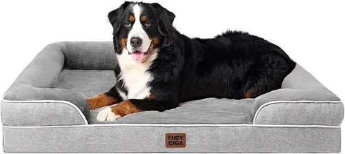 Vista 50 de EHEYCIGA – Cama ortopédica impermeable para perros pequeños, de espuma viscoelástica tipo caja de huevos, con bordes elevados y base antideslizante