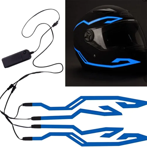 Vista 2 de 4 luces para casco de motocicleta, luz de señal de conducción nocturna, luz EL, 3 modos de luz LED para casco, kit de accesorios de decoración
