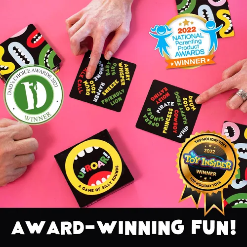 Vista 4 de ¡UPROAR! Juego de cartas familiar de coincidencias de sonido – Divertido juego rápido para niños de 7 años en adelante, padres y adolescentes