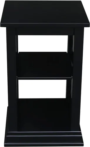 Vista 7 de IC International Concepts Hampton - Mesa decorativa de madera maciza con estantes, color negro