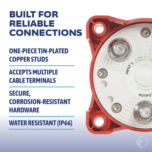 Vista 5 de Interruptores de batería de 350 Amp E-Series de Blue Sea Systems