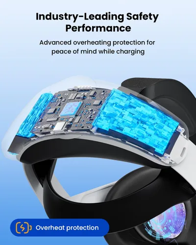 Vista 3 de Battery Head Strap for Meta Quest 3 CIYOYO 10000mAh VR Battery Strap Compatible with Meta Quest 3, Adjustable Design Elite Strap Extended 6 Hrs of