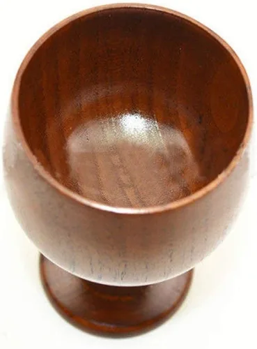 Vista 2 de Taza de cáliz de comunión hecha a mano de madera maciza natural para beber copa de comedor para regalo (4.7 fl oz) (1 unidad)