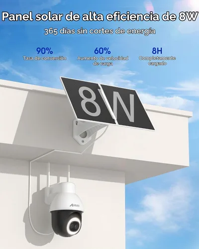 Vista 8 de ANRAN Cámara de seguridad solar de grabación 24/7 al aire libre