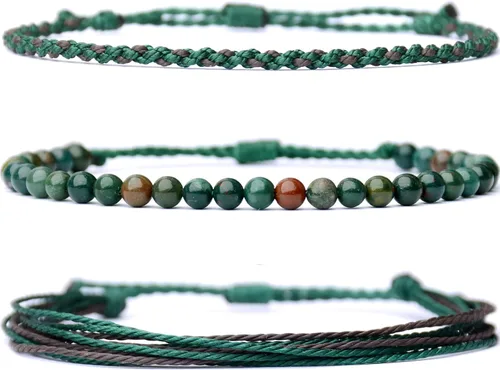 Vista 56 de Pulsera curativa hecha a mano con cuentas de piedra natural, regalo para hombres, pulsera de cuerda ajustable