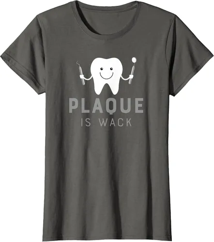 Vista 43 de Plaque is Wack Funny Dental Hygienist T-Shirt Asphalt Grey