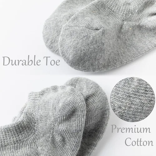 Vista 3 de Mini Angel Calcetines antideslizantes de corte bajo para bebé 6-8 pares de calcetines de tobillo con agarre de algodón atlético