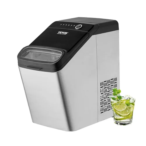 Vista 14 de VEVOR Encimera para hacer cubitos de hielo, 32 cubos listos en 15 minutos, máquina de hielo portátil autolimpiante de 50 libras/24 horas