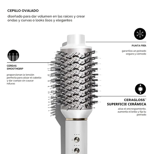 Vista 9 de Aire 360 Ceramic Dual Voltage Air Styler Blowout Kit with Curling Attachments, Oval Brush & Drying Concentrator Fast, Healthy Blowouts and
