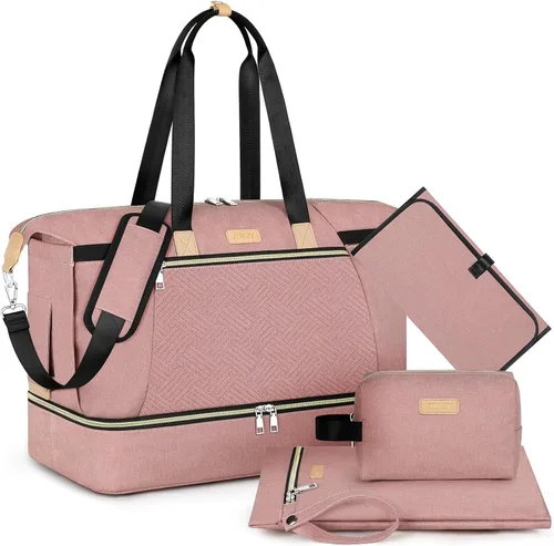Vista 8 de ITIEZY Bolsa de pañales tipo tote para bebé - Bolsa grande para mamá con cambiador portátil, estuche para chupete, bolsas de hospital, bolsa