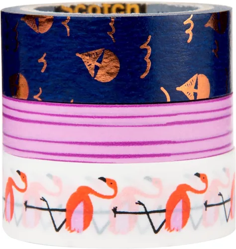 Vista 2 de Scotch Expressions - Cinta washi, 3 rollos, tamaños surtidos, ideal para decoración y manualidades (C1017-3-P31)