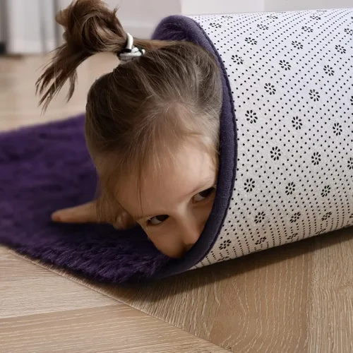 Vista 175 de Softlife Alfombra naranja para dormitorio, alfombra de felpa esponjosa para sala de estar para niñas, alfombra lanuda para niños, alfombra suave