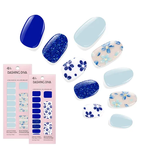 Vista 19 de Dashing Diva Paquete de tiras de uñas brillantes, la colección más vendida, Lavender Dreams & After Glow - Sin rayos UV, resistentes al