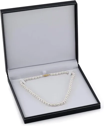 Vista 4 de Collar de 5,0-5,5 mm de perlas de agua dulce cultivadas y oro blanco de 14KCalidad AAAA, longitud princesa de 18pulgadas