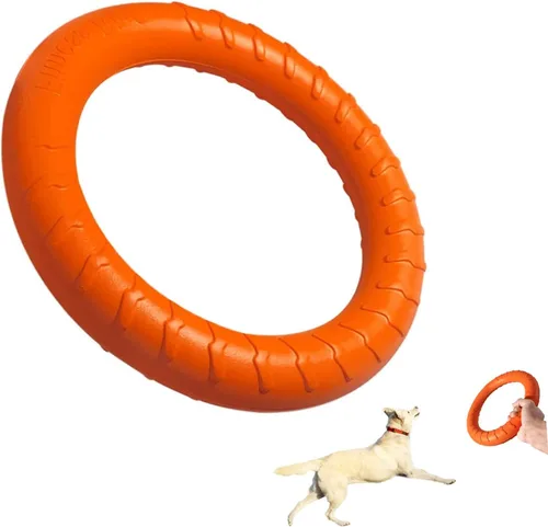 Vista 9 de Disco Volador Flotante Duradero Indestructible para Perros Grandes, Juguetes de Anillo para Masticadores, Piscina, Natación, Lanzamiento, Atrapar