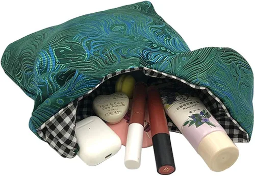 Vista 4 de BAR AUTOTECH - Bolsa de muñeca de algodón con patrón japonés y manga con nudos, bolsa portátil de lona, regalo para niñas, niños, esposa, mujeres