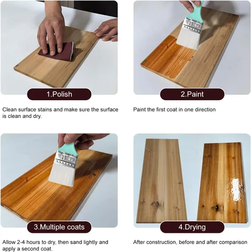 Vista 8 de Aceite Pure Tung para acabado de madera con cepillo de madera, aceite de madera de alta calidad, sellador de madera impermeable para interiores